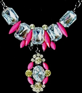 Rosa Statement Fashion Halskette 20" Kette - Bild 1 von 7