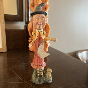 Vintage Dept 56 Polliwogs Jointed Witch Halloween Figur Primitive Folk Art 8" - Bild 1 von 8
