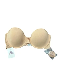 B. Tempt'd By Wacoal B. Delight'd Strapless Convertible Bra Beige Sz 34D NWT - Picture 1 of 12