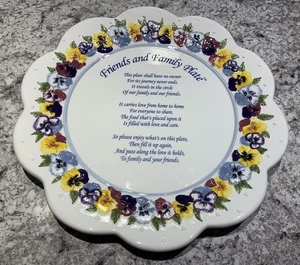The Original Friends And Family Plate Hand Painted Pansy Design 2003 QSL Corp. - Picture 1 of 6