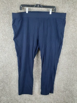Talbots Pull On Elastic Waist Pant Womens 3X Navy Blue Knit Casual Lounge Active - Image 1 of 4