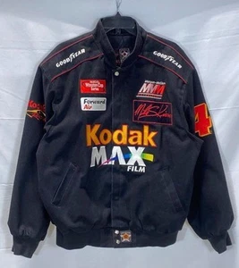 Vintage JH Design Mens Black Kodak Max Embroidered Racing Twill Jacket Size XL - Picture 1 of 5