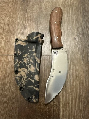 "Cuchillo de hoja fija hecho a mano americano personalizado 9,5"" palo de rosa/5160 forjado Kydex" Foto 1 de 4