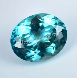 Impresionante piedra preciosa certificada natural serendibite 17,10 quilates verde azulado ovalada - Imagen 1 de 6