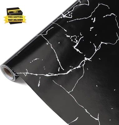 Black Marble Wrapping Paper Roll, Mini Roll-17 Inches * 32.8 Feet, Wrap Paper fo - Image 1 of 4