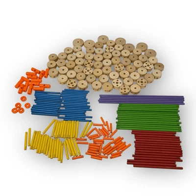 Lote de 255 piezas de juguete Tinkertoy de madera vintage Playskool Foto 1 de 4