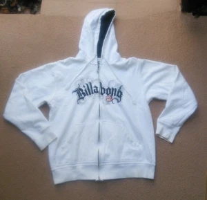 Vintage Y2K 2000s Billabong Hoodie Spell Out Logo White Full Zip Gr. XL - Bild 1 von 18