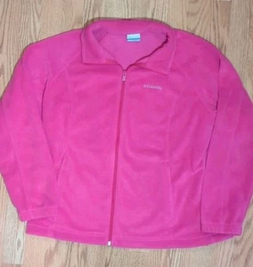 Columbia Damen Hot Pink Fleece Langarm durchgehender Reißverschluss Kragen Jacke Größe 1X - Bild 1 von 4