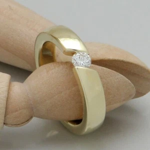 Ring Spannring mit ca. 0,30ct W-vsi Brillant in 585/14K Gelbgold - Gr. 60 - Bild 1 von 5