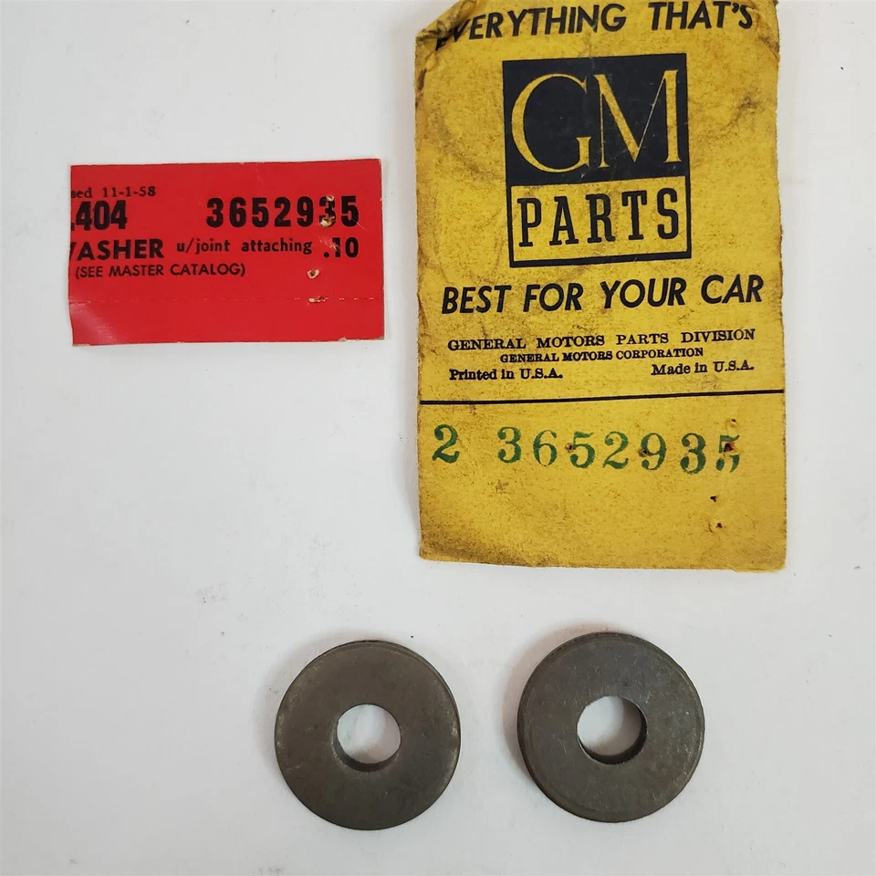 40-51 Chevy Fleetline 150 210 Bel Air U-Joint Washer LOTE de 4 GM 3652935 NOS Foto 1 de 3