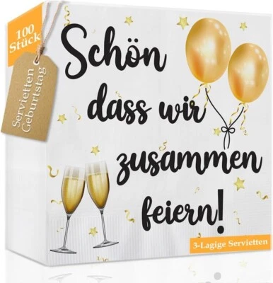 Servietten 100 Stück 33 x 33 cm - 3-Lagige Weich - Bild 1 von 4