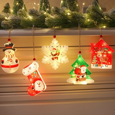 6Pcs Christmas LED Lights Christmas Tree Decor Lamp Indoor Window Decorations - Image 1 of 4