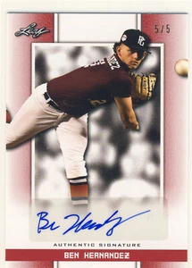 BEN HERNANDEZ 2019 Leaf Perfect Game PG National Showcase Red AUTO /5 MARINERS - Picture 1 of 1