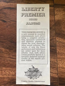 LIBERTY PREMIER CATALOG BROCHURE PAMPLET VINYL RECORD ALBUM RARE INSERT 1962 !! - Picture 1 of 3