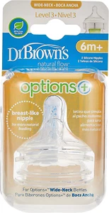 Dr Brown’S Level 3 Wide-Neck Options plus Teat, 2 Pack - Picture 1 of 3