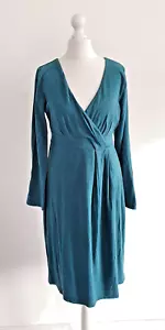 Seasalt Dress, Size 10, Teal Blue; - Empire, Stretch, 3/4 Sleeves, Jersey - Picture 1 of 9