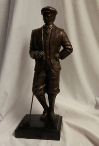 1920's Gentleman Outfit Austin Sculpture bronze resin golfer statue 16" - Picture 1 of 8