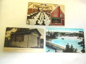 Minocqua Wis. rare backstamp 1913 RPPC 2 more Willard School Mader's Restaurant - Picture 1 of 7