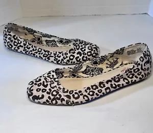 Faded Glory Size 9.5M Womens Canvas Leopard Ballet Style Shoes Flats - Picture 1 of 9