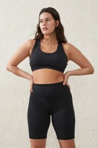 NWT! Cotton On Body Women's Sz 12 Curve Active High Waist Mid Length Bike Shorts - Picture 1 of 8