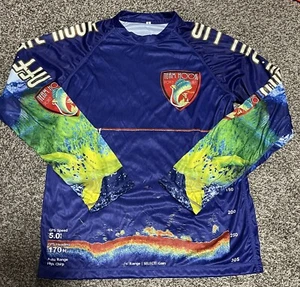 Team Hook Ponce Inlet FL Florida Polyester Long Sleeve Fishing Shirt Mens Small - Picture 1 of 3