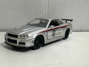 JADA JDM 2002 NISSAN SKYLINE GT R R34 SILVER 1:32 DIECAST MODEL 5" NEW NO BOX - Picture 1 of 12