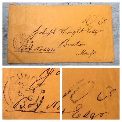 Stampless Cover To: Joseph Wright Esq - Boston, Mass. (May 23, 1866) H/W 10c - Image 1 of 4