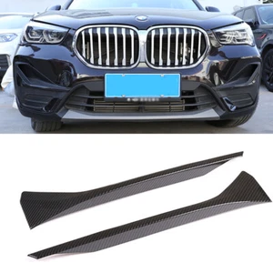 2PCS Carbon Fiber Front Fog Light Lamp Strip Cover Trim For BMW X1 2020 F48 - Picture 1 of 12