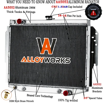 3 Row Radiator For 76-89 Chrysler Fifth Avenue New Yorker Dodge Diplomat 5.2 5.9 - Image 1 of 4