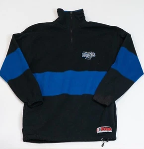 Carolina Panthers Men’s 1/4 Zip Fleece Pullover Blue Black L Vintage The Edge - Picture 1 of 18
