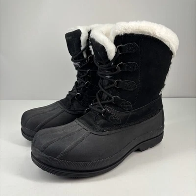 Propét Lumi Tall Women’s US 7.5W Black/White Faux Fur Winter Snow Boots WBX002S - Image 1 of 4