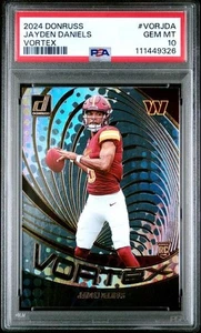 2024 Panini Donruss - Vortex Jayden Daniels #VOR-JDA (RC) GEM MINT PSA 10 - Picture 1 of 2