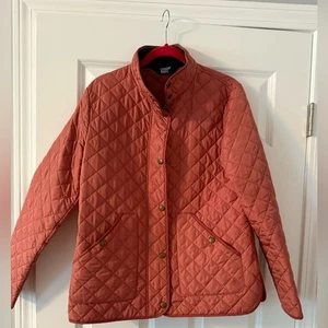 Lands' End | Pink Zip Up Button Quilted Puffer Jacket | Size S - Picture 1 of 10