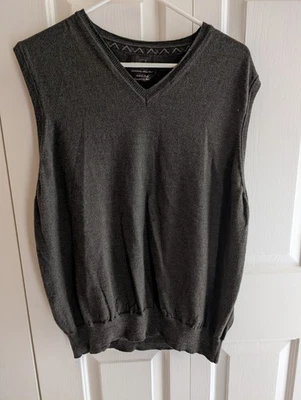 Chaleco Suéter Negro Marrón 1826 Lana Merino 100% Italiano Verde Bosque XXL Foto 1 de 4