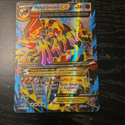 PRIMAL GROUDON EX FULL ART HOLO 151/160 LP PRIMAL CLASH OMEGA POKÉMON CARD - Image 1 of 4