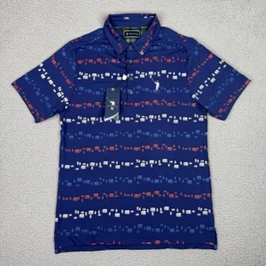 William Murray Golf Shirt Mens Small Blue Suds and Stripes Polo NWT Beer Patriot - Picture 1 of 13