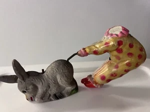 Vintage Obstinate Donkey Zelluloid Zirkus Clown Aufziehspielzeug Occ. Japan Headless B5 - Bild 1 von 9