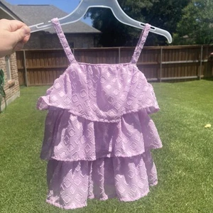 Purple 3 Tier Tank Shirt Girls 5T Genuine Kids By Oshkosh VGUC - Picture 1 of 6