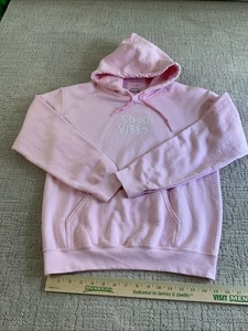 SCW BRAND PINK WOMANS GOOD VIBES Hoodie Sweatshirt,size Small in Pink.EUC - Picture 1 of 12