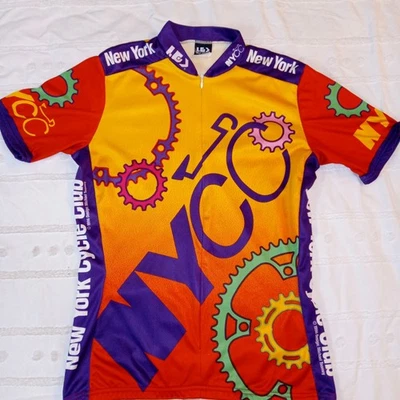 Camiseta deportiva rara del club de ciclismo de la ciudad de Nueva York del diseñador Michael Toomey 1996 talla XS Foto 1 de 4
