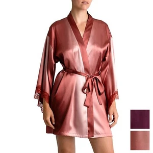 Accappatoio nuovo con etichette In Bloom Nicole Luxe raso pizzo orlo leggero cravatta in vita taglia: XS-XL - Foto 1 di 8