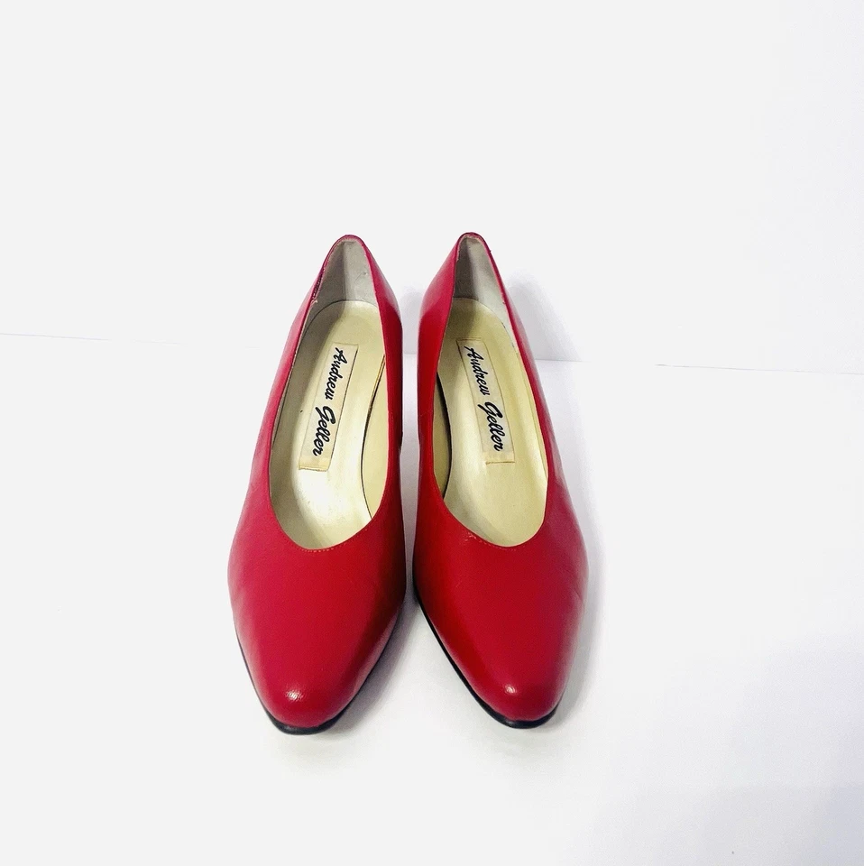 Andrew Gellar Vintage Rojo Tacones Altos Talla 7m Foto 1 de 4