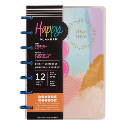 ME & MY BIG IDEAS Happy Planner 12-Month Mini Disc Bound Planner-Bright Scribbles; July '25 - June