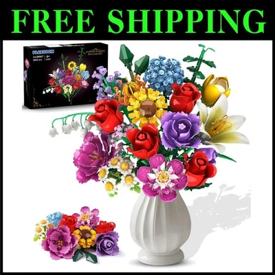 Flower Bouquet Building Set, 18 Flowers Rose Build - Image 1 of 4
