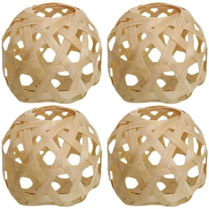 4 Pcs Mini Woven Shade Light Accessories Lampshades for Chandelier - Picture 1 of 12