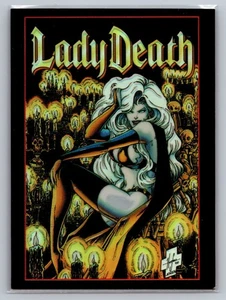 1995 ¡Caos! Tarjeta refractor promocional Lady Death de Comics/Krome Productions - Imagen 1 de 2