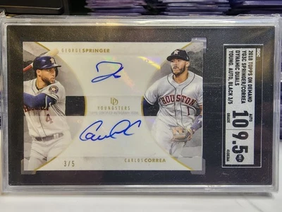 2018 Topps On Demand Dynamic Duals Youngsters Auto Springer/Correa 3/5 SGC 9.5 - Image 1 of 2