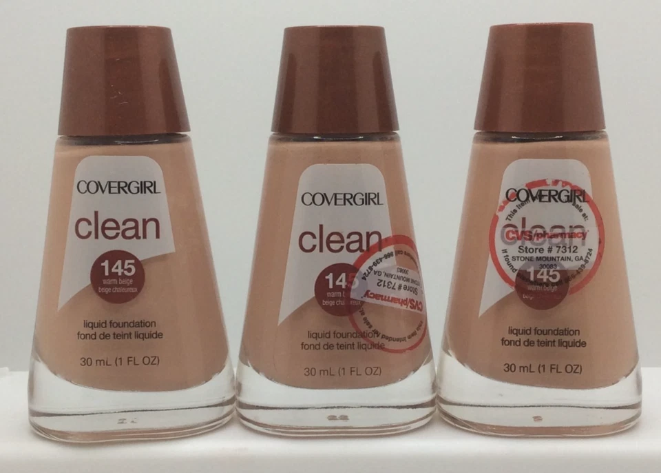 CoverGirl Clean Liquid Foundation For Normal Skin, 145 Warm Beige, PACK OF 3 - Image 1 of 1