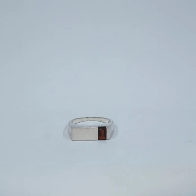 Red Cubic Zirconia Sterling Silver Men's Band - Image 1 of 4
