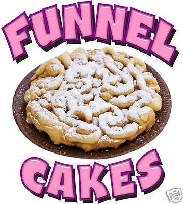 HARBOUR SIGNS Funnel Cakes Decal 10" Powdered Sugar Concession Food Truck Vinyl Menu Sign